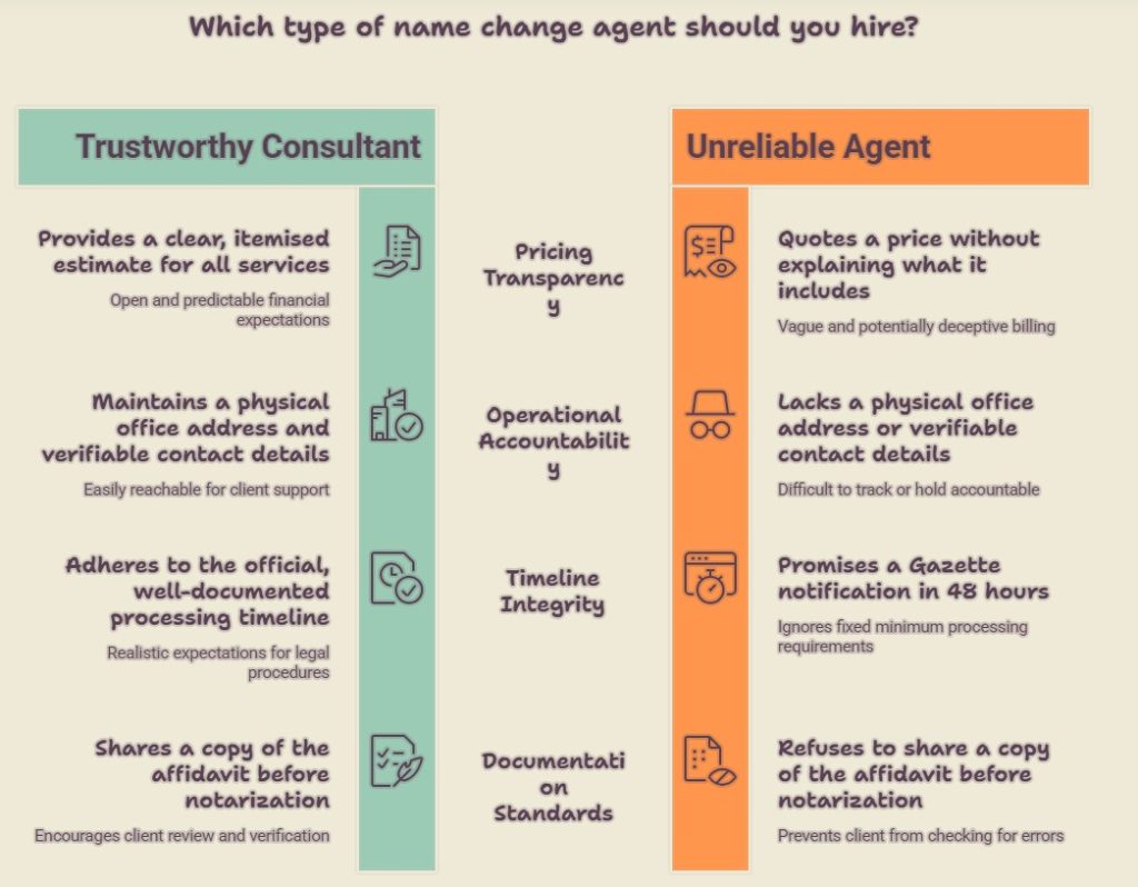 Which type of name change agent should you hire in India
