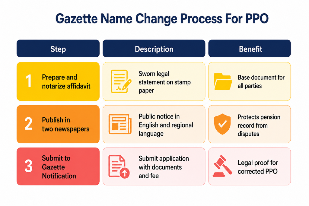 Gazette Name Change Process For PPO in India