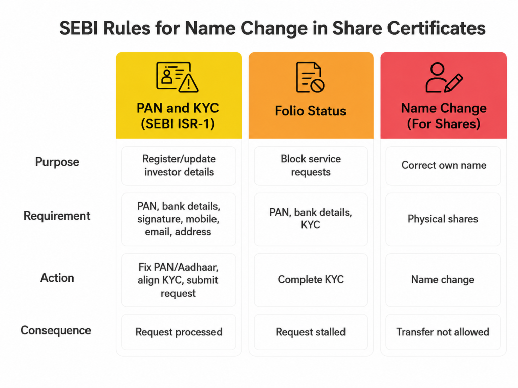 SEBI Rules for Name Change in Share Certificates in India