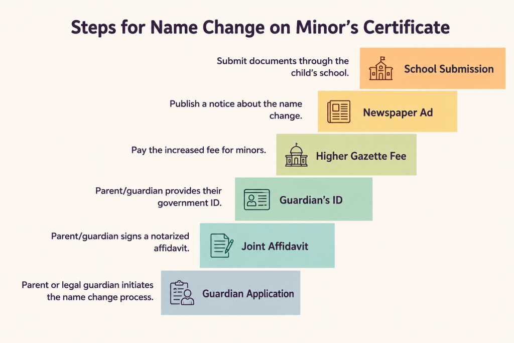 Name Change in Education Certificates for Minors in India or in our Nation