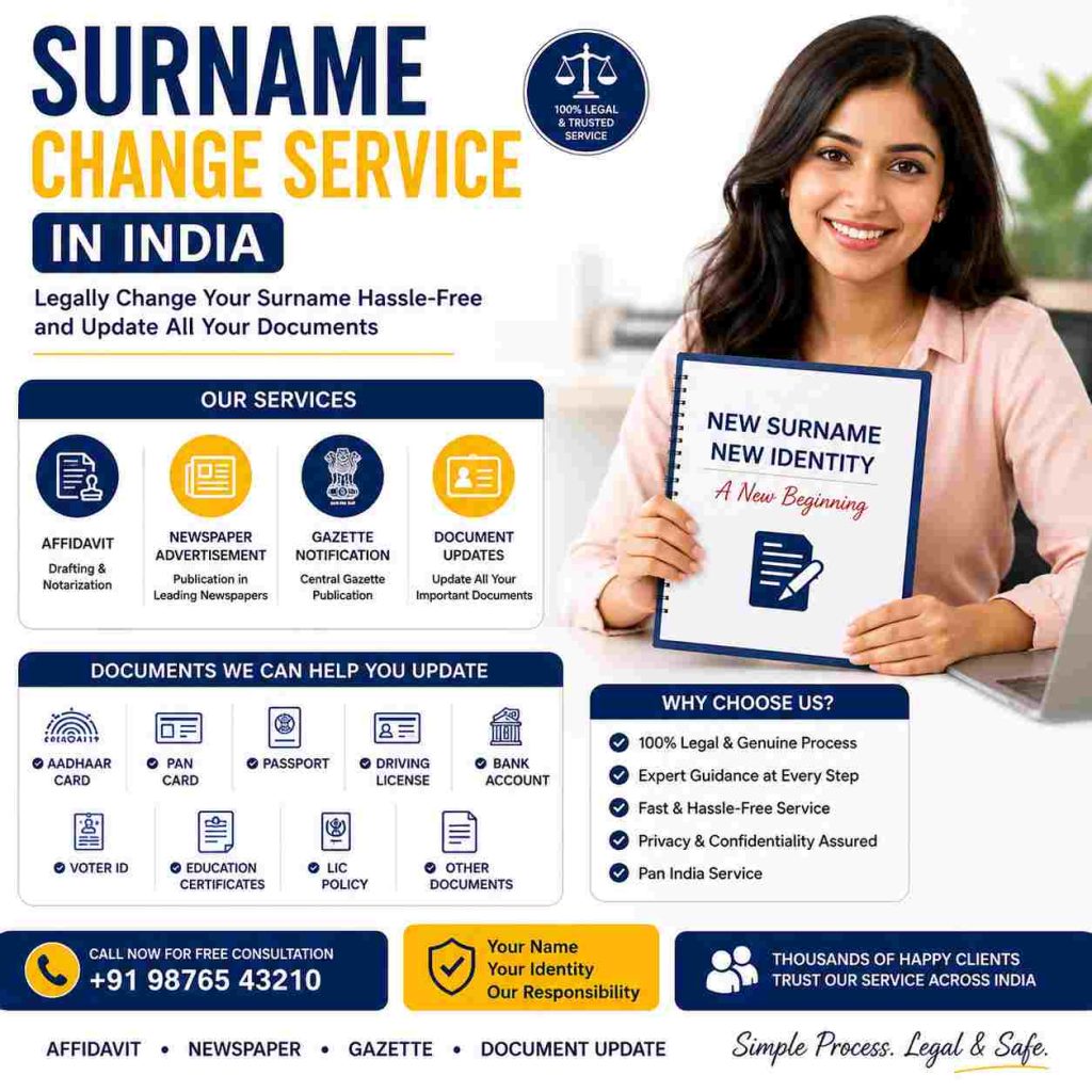 Surname change service in India 