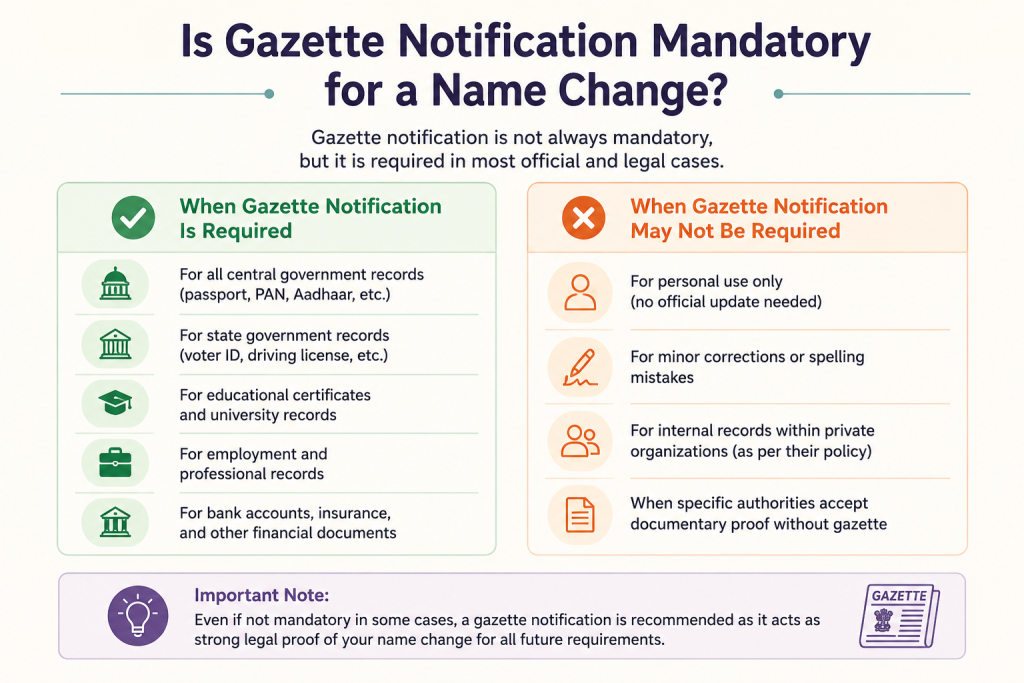 Is Gazette Notification Required for Name Change in India and in Country

